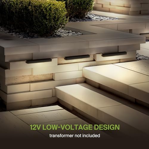 ASD LED 12 Inch Retaining Wall Light Fixture, Hardscape Paver Lighting | 5CCT, Low Voltage, Swivel, Waterproof, ETL Listed | 5W 330LM 2200K-5000K 12V | Landscape Step Illumination | Bronze, 4 Pack - Image 6