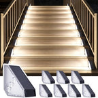 ROSHWEY Solar Step Lights for Outside Waterproof, 8 Pack Outdoor Deck Steps Lights, Triangle Solar Stair Light for Outside, Front Porch, Dock, Backyard, Path, Walkway, Patio Decor, Cool White by ROSHWEY