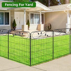 Black Metal Garden Fence 30in(H)X12ft(L) 6 Panels Decorative Garden Fencing - Image 4