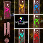 FSVGYY Solar Flamingo Wind Chime 30 Inch Metal Outdoor Hanging Light - Image 2