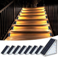 Outdoor Step Lights, 8 Pack IP67 Waterproof Solar Stair Lights, Warm 3000K 13 LED Solar Lights for Steps, Front Steps, Concrete Steps, Porch, Patio, Walkway, Backyard Decor by XILLUMICORE