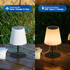 Solar Table Lamp Outdoor, Rechargeable Cordless Patio Lamp with RGB Light - Image 2