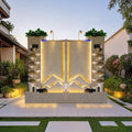 Luxury Elegant Cement Water Wall Tiered Fountain with Lights – 8.2ft Outdoor/Indoor Modern Landscape Feature,Europe Mountain Design, Housewarming,Shop Opening Gift (Left)(Left+Right) by Unknown