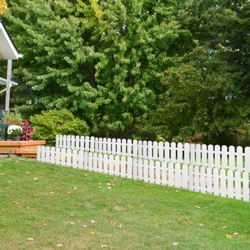 Kisangel 5Pcs White Plastic Picket Fence, Garden Border Edging 19.7x7.9 - Image 5
