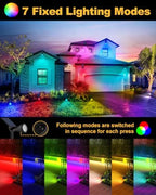Solar Spot Lights Outdoor Color Changing, 7 Modes/14 LED Outdoor Solar Lights for Yard, Waterproof RGB Multicolor Solar Landscape Spotlights Auto On/Off for Flood, Yard, Tree, Pathway, 4 Pack - Image 2