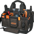 WELKINLAND 20-Pocket Electrician Tool Tote,16"Double Open-Top Tool Tote Bag by WELKINLAND