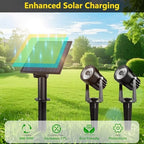T-SUN Solar Spot Lights Outdoor, Dual Head Solar Spotlights, Cool White - Image 3