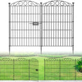 6 Panel No Dig Decorative Garden Fence with Gate 36" H x 12.1'L for Dogs by Bilibompa