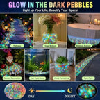 Rainbow Glow in The Dark Pebbles, Luminous Resin Stones for Outdoor Garden Walkway, Aquarium Decor, Fish Tank, Landscape Lighting, Waterproof & Non-Toxic – Long Lasting Glow Up to 5 Hours (1000pcs) - Image 3