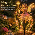Enchanted Flower Fairy Solar Garden Light, Outdoor Figurine Statue with LED - Image 7