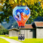Starsoul Unique Hot Air Balloon + Cardinal Solar Lantern Glass Solar Hot Air Balloon Lantern with Flame Light + Metal &Stained Glass Cardinal Solar Light Waterproof Solar Lantern for Yard Garden - Image 6