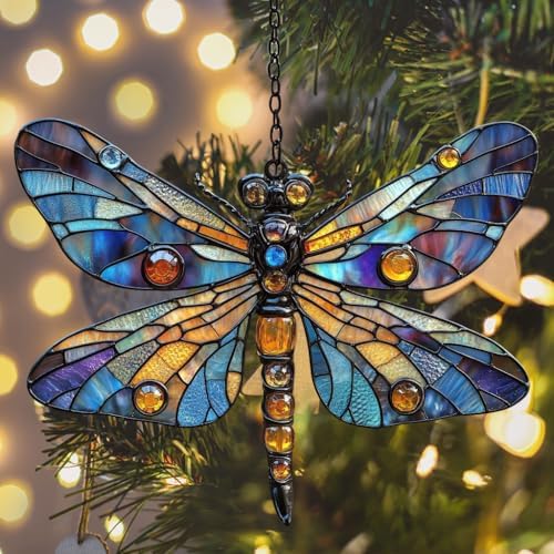 Tiffany Style Dragonfly Acrylic Suncatcher - Image 6