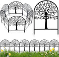 Yaocom 6 Pack Tree of Life Garden Fence 16.5" H x 11.8" W Metal Border by Yaocom