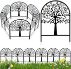 Yaocom 6 Pack Tree of Life Garden Fence 16.5" H x 11.8" W Metal Border by Yaocom