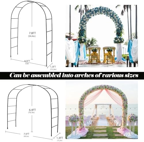 Thickened Tube Garden Arch Arbor Metal Trellis for Climbing Plants Outdoor - Image 2
