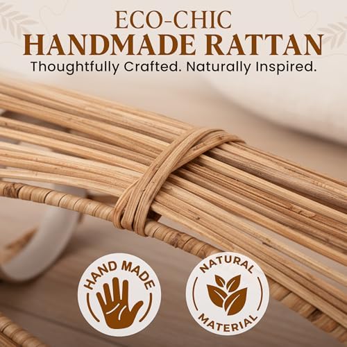 Handmade Boho Rattan Lantern – Rattan Lantern with Metal Frame for Indoor and Outdoor Home Decor, Decorative Centerpiece for Patio, Garden, Front Porch, and Kitchen Dining Table, 5 x 5 x 10 - Image 6