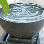 35.5 Inch Polyresin Zen Bowl Fountain, Outdoor Water Feature for Garden - Image 5
