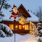 Christmas Solar Kettle Lights Garden Lawn Decorative Lights,Christmas Solar Kettle Lights Santa,Led Santa Watering Can Lights,Outdoor Christmass Decorations (Colorful Lights) - Image 5