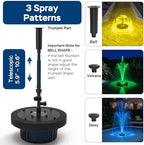 Floating Pond Fountain Pump 35W/660GPH with RGB LED Lights & Filter Sponge - Image 3