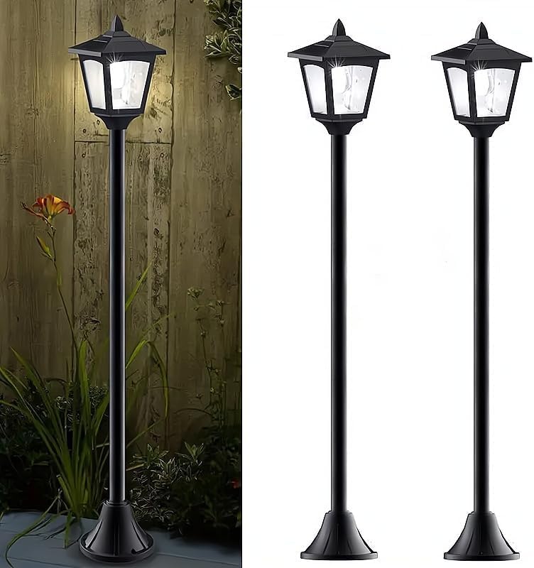 Solar Lamp Post Lights Outdoor 2 Pack 40 Inch, Vintage Waterproof LED Lights for Garden Patio Pathway Yard by Unknown