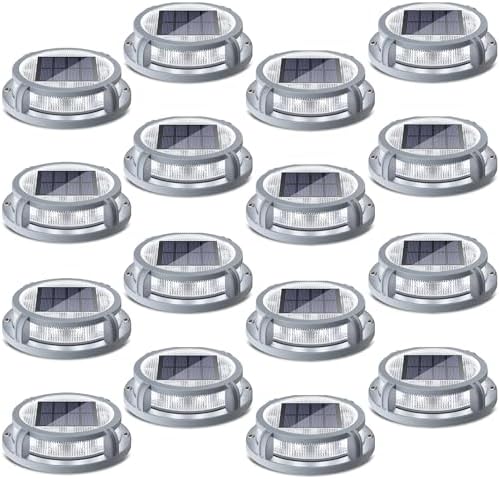 SIEDiNLAR Solar Deck Lights Outdoor 2-Mode 16 LED 16 Pack White/Warm Light by Siedinlar