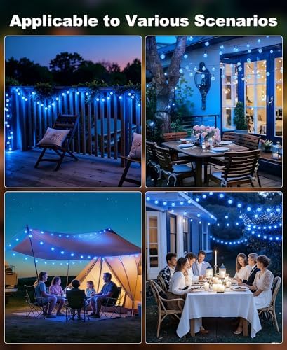 btfarm 2 Pack Solar String Lights Outdoor, Total 98FT 100 LED Crystal Globe - Image 7