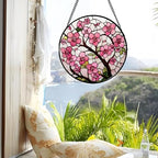 Pink Cherry Blossoms Stained Glass Window Hanging Suncatcher Gifts 15" - Image 3