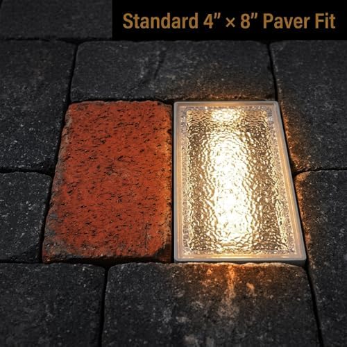 Drart Solar Paver Lights 4x8 Inch, IP67 Waterproof Recessed Brick Pathway Lighting Outdoor for Driveway, Walkways, Patio, Garden, Pavers, Yard (2700K/4500K/6000K, 2 Pack) - Image 5