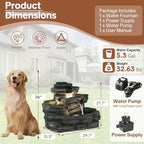 HOMEDIARY 4-Tier Outdoor Water Fountain, 29.7" L Rustic Rock Waterfall Fountain with LED Lights, Stone Texture Floor-Standing Resin Water Feature with Realistic Moss Accents for Patio, Porch & Indoor - Image 2