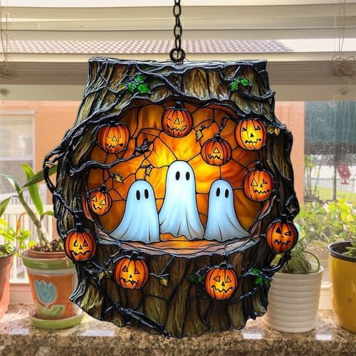 Cute Ghost Trio in a Tree Acrylic Suncatcher - Image 4