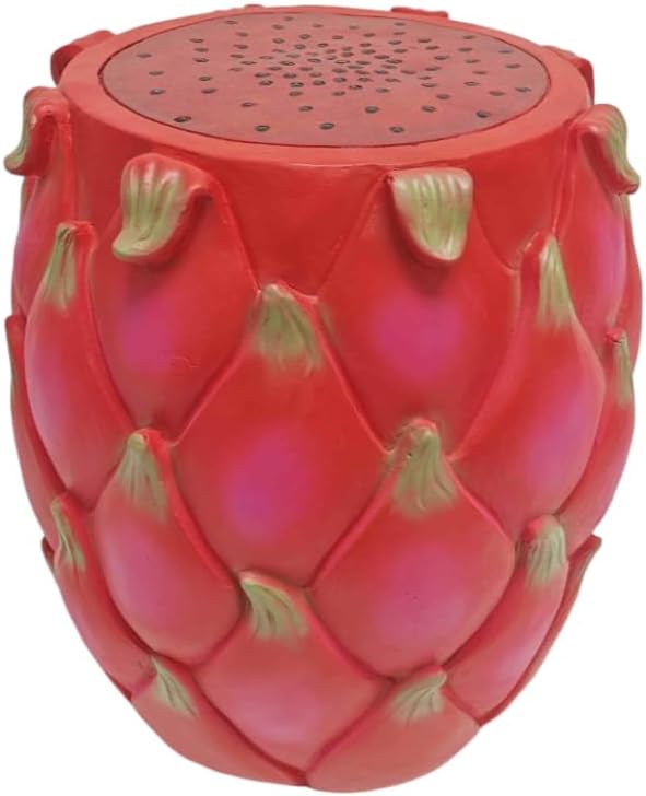 13.4" Dragonfruit Stool Resin Side Table Plant Stand Patio Decor - Image 3