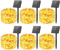 Solar String Lights, 6 Pack Total 198Ft 600 LED Fairy Lights Warm White by Brightown