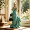 Solar Garden Statue Outdoor, Fairy Angel Statue Holding a Lantern by ASDFG