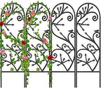 AMAGABELI GARDEN & HOME 4 Pack Garden Trellis for Climbing Plants/Vegetables/Flower/Patio/Roses/Cucumbers/Clematis 47" x 16" Black Iron Potted Support Vines Metal Wire by AMAGABELI+GARDEN+%26+HOME