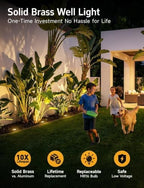 Gardenreet 12V Low Voltage Brass Well Light, In-Ground, 4 Pack - Image 2