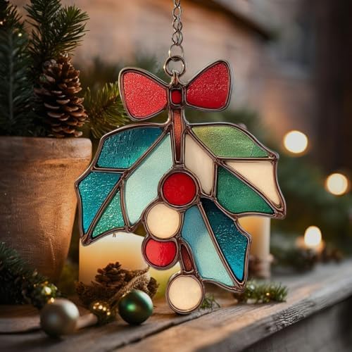 Mistle Toe Mosaic Style Acrylic Suncatcher - Image 5