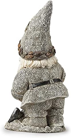 Roman Garden - Pebble Gnome with Shovel Statue, 13.25" H, Pudgy Pals Collection, Resin and Dolomite, Decorative, Garden Gift, Home Outdoor Decor, Durable, Long Lasting - Image 5
