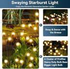 Solar Garden Lights Outdoor Waterproof, 6 Pack 48 LED Swaying Firefly Lights Outdoor Decor Light for Pathway Party Christmas Decoration, Unique Gifts for Women, Warm White - Image 2