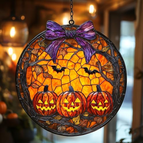 Halloween Pumpkin Acrylic Suncatcher by AVAGAN