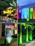 OurLeeme Lawn Flood Light Stake, 2-in-1 Waterproof Outdoor Remote controlle Landscape Lighting Spotlight Wall Light for Yard Garden Driveway Pathway Pool (4 Pack) - Image 6