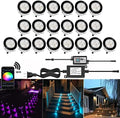 Smart LED Deck Lights Kit WiFi Controlled Color Changeable,Φ1.77“Outdoor IP67 Waterproof Low Voltage Step Lights In-Ground Lighting,Works with Samrt Phone,Alexa, Google Home(Black Border,20pack) by QACALEDOutdoorRecessedDeckLightingKits