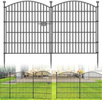 10 Panel No Dig Decorative Garden Fence with Gate 32"H x 23.6'L Dog Barrier by Bilibompa