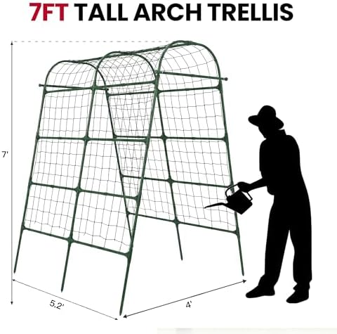 Garden Arch Trellis for Climbing Plants Outdoor, 7 Ft Tall Cucumber Trellis - Image 3