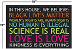 Black Lives Matter Yard Sign, In This House We Believe Yard Sign, Love is Love - 12" x 18" Double Sided, Corrugated Plastic with 15" H Metal Stake - Multi-Colored, 3-Pack - Image 3