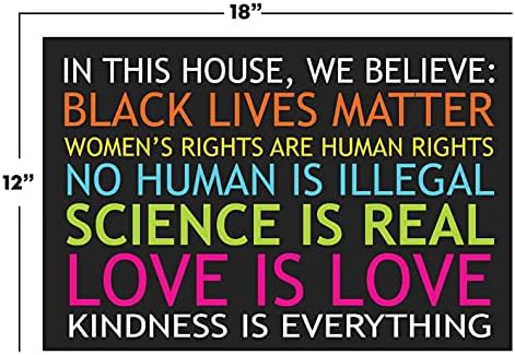 Black Lives Matter Yard Sign, In This House We Believe Yard Sign, Love is Love - 12" x 18" Double Sided, Corrugated Plastic with 15" H Metal Stake - Multi-Colored, 3-Pack - Image 3