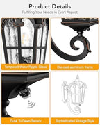 VIANIS Outdoor Lights for Porch, Black Dusk to Dawn Outside Lighting - Image 5
