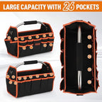 Kowsinde 16 Inch Tool Bag, Electrician Tool Bag, Open Top Tool Bags, 26 Pockets Can Hold Many Tools, Steel Handle and Removable Shoulder Strap - Image 4