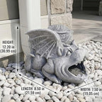 Gothic Gargoyle Gutter Guardian Rain Downspout Extension Outdoor Statue, 12 Inch High, Cast Stone Resin, Grey Stone Finish for 3"x4" Decorative Gutter Extension - Image 5