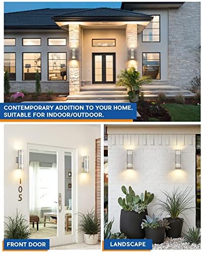 TENGXIN Outdoor Wall Lights,Exterior Wall Light Fixture with Stainless Steel Cylinder,Waterproof. - Image 4