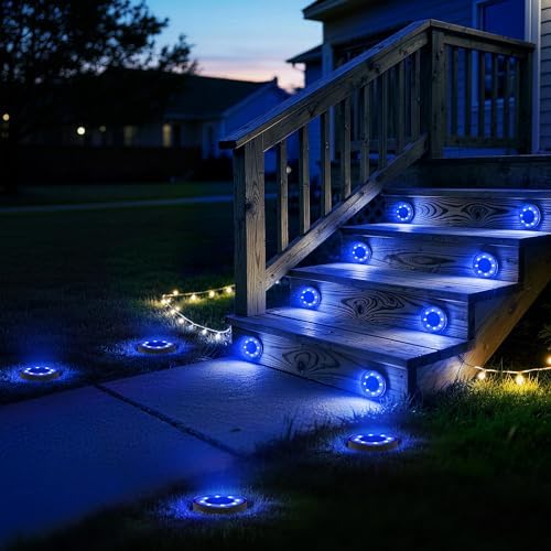 Joomer 12 Pack 2.9inch Solar Ground Lights Outdoor, Blue - Image 6